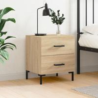 Nachtkastje 40x35x47,5 cm bewerkt hout sonoma eikenkleurig