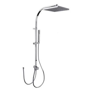 Tres Cuadro glijstang set met regendouche 95 cm vierkant chroom