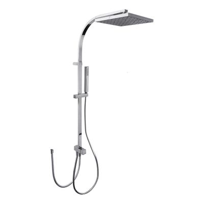 Tres Cuadro glijstang set met regendouche 95 cm vierkant chroom