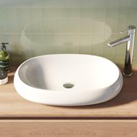 BRAUER Cloud waskom - 63 plat ovaal keramiek - hoogglans wit WK-CL63POHW