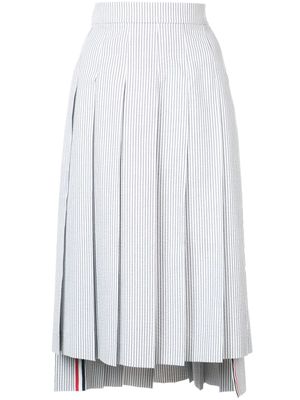 Thom Browne jupe Seersucker plissée - Gris