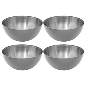 Set van 8x stuks - Slakommetjes/schaaltjes - rvs metaal - D19 cm - Saladeschalen