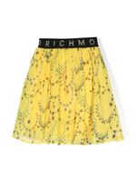 John Richmond Junior jupe en tulle à ceinture logo - Jaune