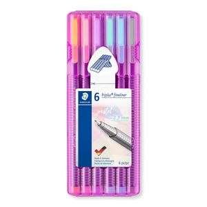 Fineliner Staedtler Triplus 334 0,3mm 6 pastelkleuren