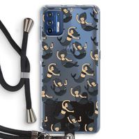 Zeemeermin: Motorola Moto G9 Plus Transparant Hoesje met koord