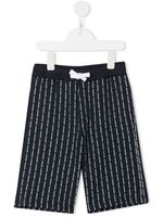 Aigner Kids pantalon court à logo imprimé - Bleu