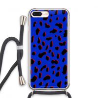 Blue Leopard: iPhone 7 PLUS Transparant Hoesje met koord