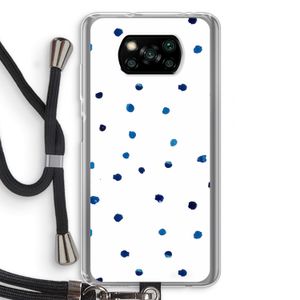 Blauwe stippen: Xiaomi Poco X3 NFC Transparant Hoesje met koord