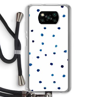 Blauwe stippen: Xiaomi Poco X3 NFC Transparant Hoesje met koord