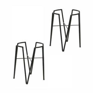 Mica Decorations - 2x - bloempot plantenstandaard/verhoger - zwart - D18 x H25 cm