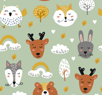 Slaapkamer behang dieren in scandinavische stijl