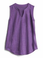 Women Top V-Neck Sleeveless Solid Casual Tank Top - thumbnail