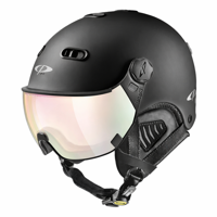 CP Carachillo zwart mat skihelm - meekleurend & polariserend Vizier (4 Keuzes)