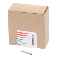 Hoenderdaal Fasteners Hoenderdaal spaanplaatschroef verzinkt platkop voldraad torx tx25 4.5x35 | 200 stuks - 0206.01.33401