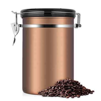 Koffie container roestvrijstaal thee opslag kisten zwarte keuken Sotrage Canister koffie thee Caddies Teaware (goud)