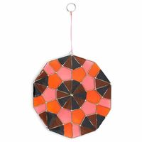 Raamdecoratie Hars Geometrische Rond (Bruin/Oranje)