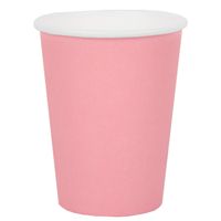 10x stuks feest/verjaardag bekertjes karton roze - 270 ml