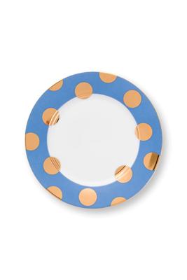 Pip Studio Set/2 Borden Dot Delight Lichtblauw/Goud 21cm