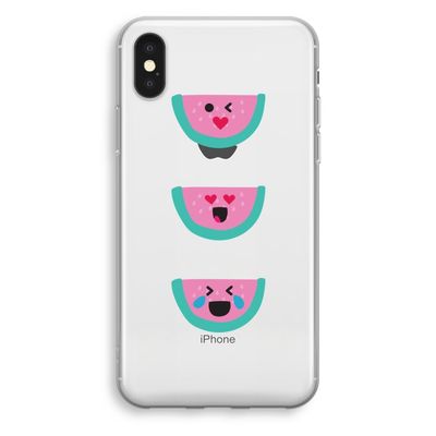 Smiley watermeloen: iPhone X Transparant Hoesje