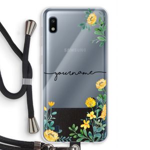 Gele bloemen: Samsung Galaxy A10 Transparant Hoesje met koord