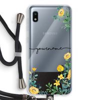 Gele bloemen: Samsung Galaxy A10 Transparant Hoesje met koord