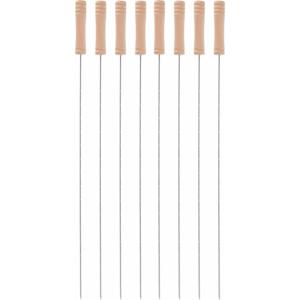 5Five BBQ spiezen - 8x stuks - metaal - 45 cm - vleespennen voor vlees - barbecue accessoires - Barbecuespiezen