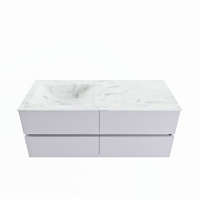 MONDIAZ VICA-DLUX 120cm badmeubel onderkast Cale 4 lades. Inbouw wastafel CLOUD links 1 kraangat, kleur Opalo.