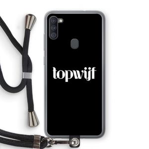Topwijf Zwart: Samsung Galaxy A11 Transparant Hoesje met koord