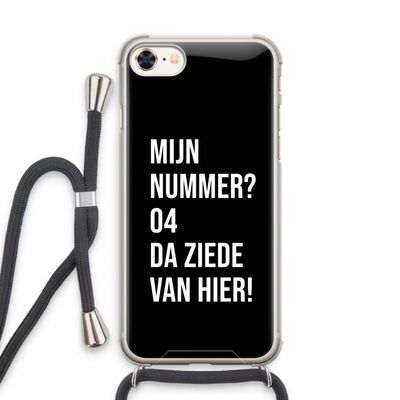 Da ziede van hier - Zwart: iPhone 8 Transparant Hoesje met koord