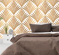 Bed hoofdbord stickers Geometrisch blad