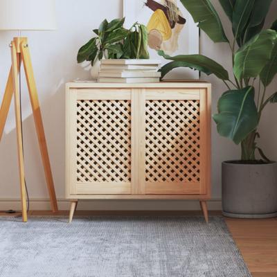 VidaXL Kastdeuren met latwerk 2 st 39,5x61,5 cm massief grenenhout