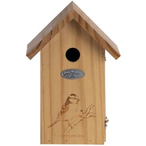 Vogelhuisje/nestkastje pimpelmees met silhouet  26 cm