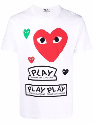 Comme Des Garçons Play T-shirt met print - Wit Comme Des Garçons Play T-shirt met print - Wit