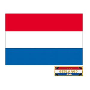 Voordelige Nederland geslaagd vlag 150 cm met gratis sticker