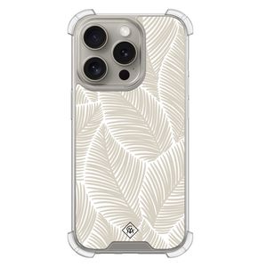 iPhone 15 Pro shockproof hoesje - Palmy leaves beige