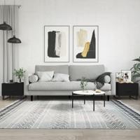Salontafels 2 st 50x50x40 cm bewerkt hout zwart - thumbnail