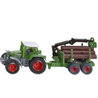 Siku 1645 tractor met bosaanhangwagen 1:72 Siku 1645 tractor met bosaanhangwagen 1:72