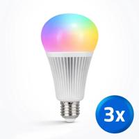 Wifi led lamp RGBW 9w e27 fitting voordeelset van 3