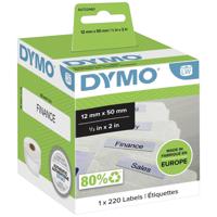 DYMO S0722460 Rol met etiketten 50 x 12 mm Papier Wit 220 stuk(s) Permanent hechtend Hangmapetiketten