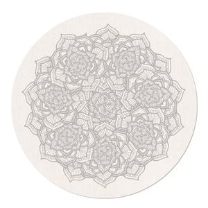 Muurcirkel Romantic Mandala grijs White PVC 100