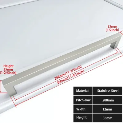 Zwart Vierkant Meubelhandvat - Aluminiumlegering | Verschillende Maten | Inclusief Schroeven