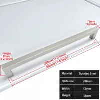 Zwart Vierkant Meubelhandvat - Aluminiumlegering | Verschillende Maten | Inclusief Schroeven