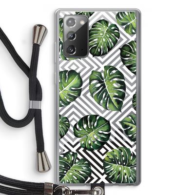 Geometrische jungle: Samsung Galaxy Note 20 / Note 20 5G Transparant Hoesje met koord