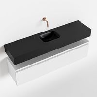 Toiletmeubel Mondiaz Andor | 120 cm | Meubelkleur Talc | Lex vrijhangend wastafel Urban Midden | Zonder kraangat