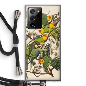 Carolinaparkiet: Samsung Galaxy Note 20 Ultra / Note 20 Ultra 5G Transparant Hoesje met koord