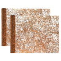 Kerst thema diner tafelloper op rol - 2x - metallic koper - 30 x 500 cm - polyester - thumbnail