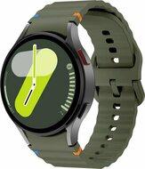 Wave Sportband met aansluitknop - Donkergroen - Samsung Galaxy Watch 5 (Pro) - 40mm / 44mm / 45mm Wave Sportband met aansluitknop - Donkergroen - Samsung Galaxy Watch 5 (Pro) - 40mm / 44mm / 45mm
