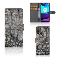 Motorola Moto E20 | E30 | E40 | Telefoonhoesje | Met pasjeshouder | Krokodillenprint