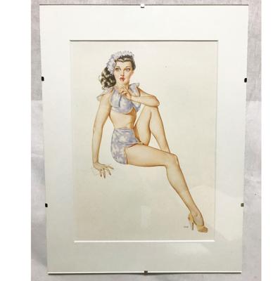 Pin up Meisje Stil Gelimiteerd Art In Lijst Met Glas