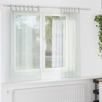 Gordijnen voile met roedezakken 2 st lichtgrijs